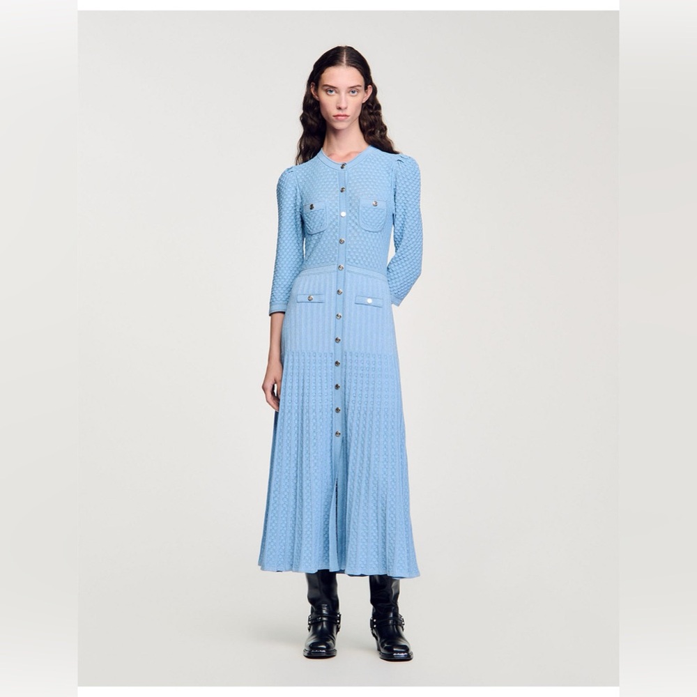 ISO!! Sandro Ramia Knit Dress in Blue